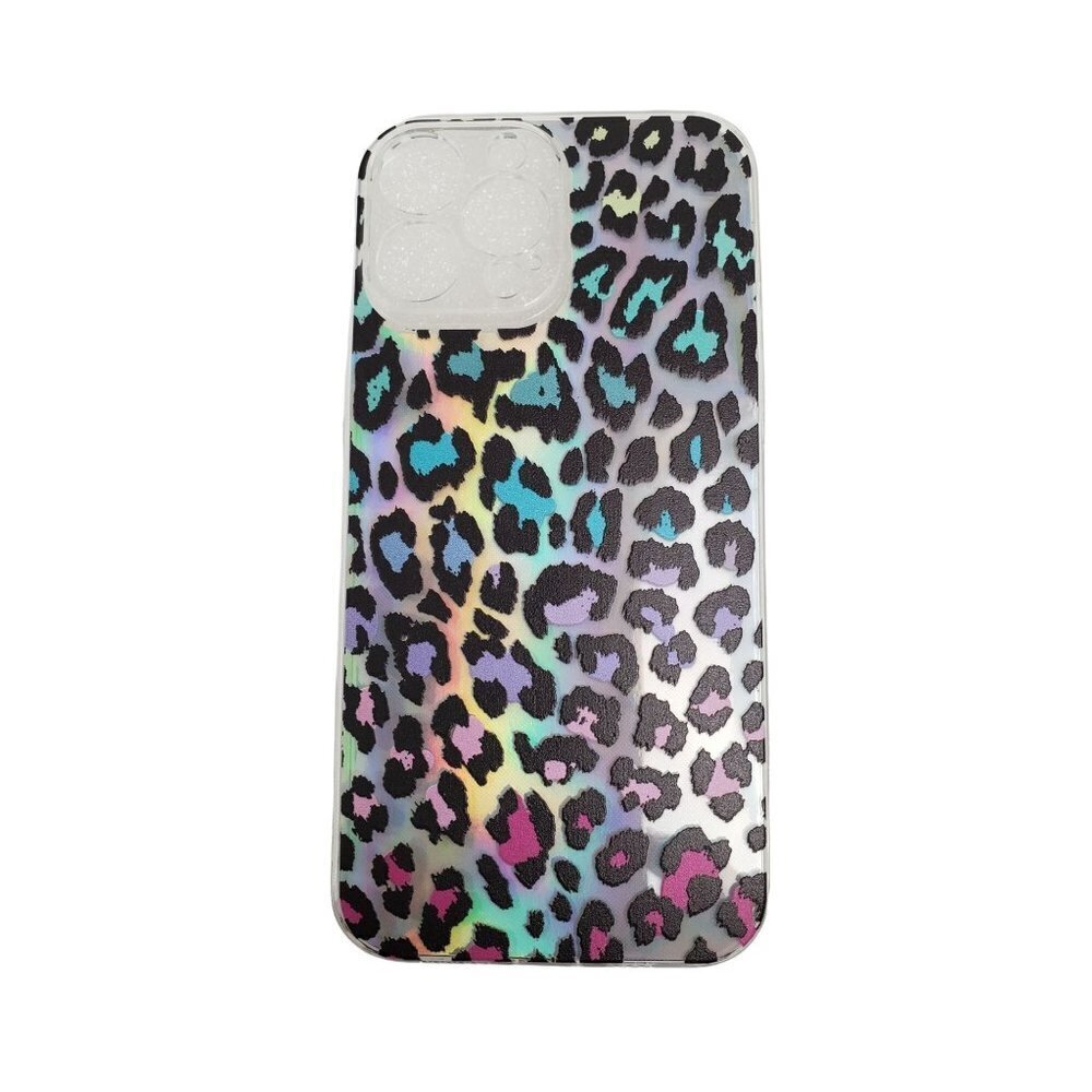 Leopard iphone  12 or 13 Mirrored Multi Color choose your size qty 1